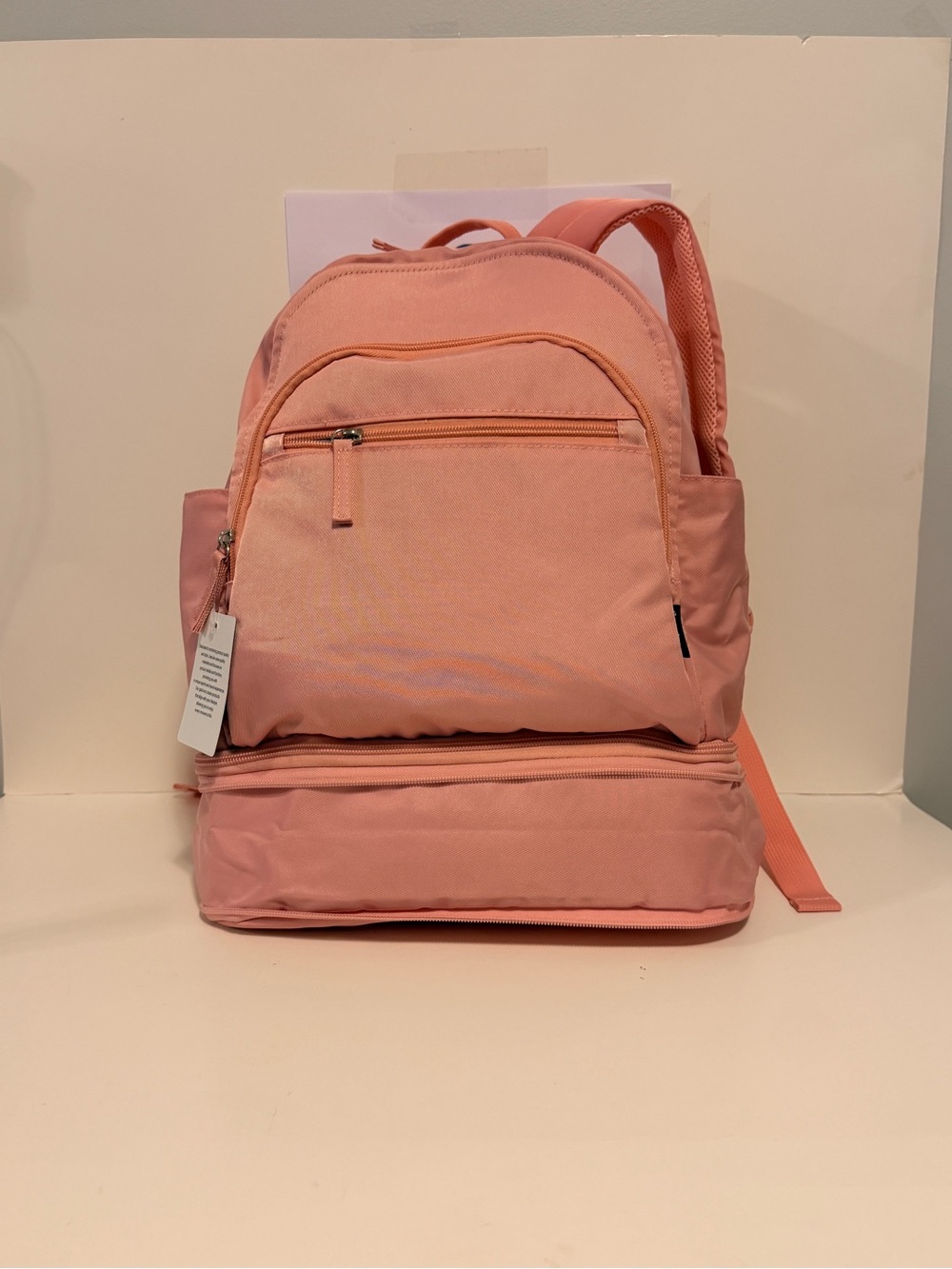NWT Uselike Pink Women's Gym Backpack with Shoe Compartment